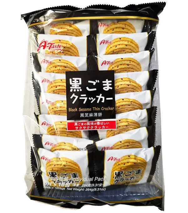 A-TASTE Black Sesame Thin Cracker A-TASTE 黑芝麻薄饼 18x264