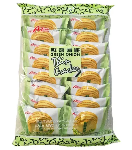 [30213] A-TASTE Green Onion Thin Cracker A-TASTE 鲜葱薄饼 18x264g