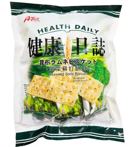 [30216] A-TASTE Seaweed Soda Biscuits 健康日记 紫菜苏打饼干 12x432g