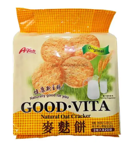 [30217] A-TASTE Natural Oath Cracker Original 原味麦麸饼 12x380g