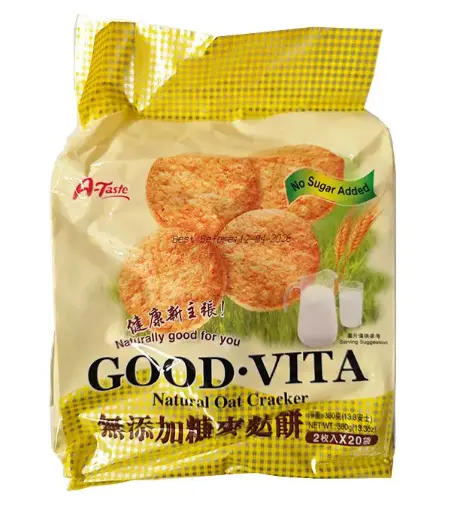 [30230] A-TASTE Natural Oath Cracker No Sugar Added 无糖麦麸饼 12x380g